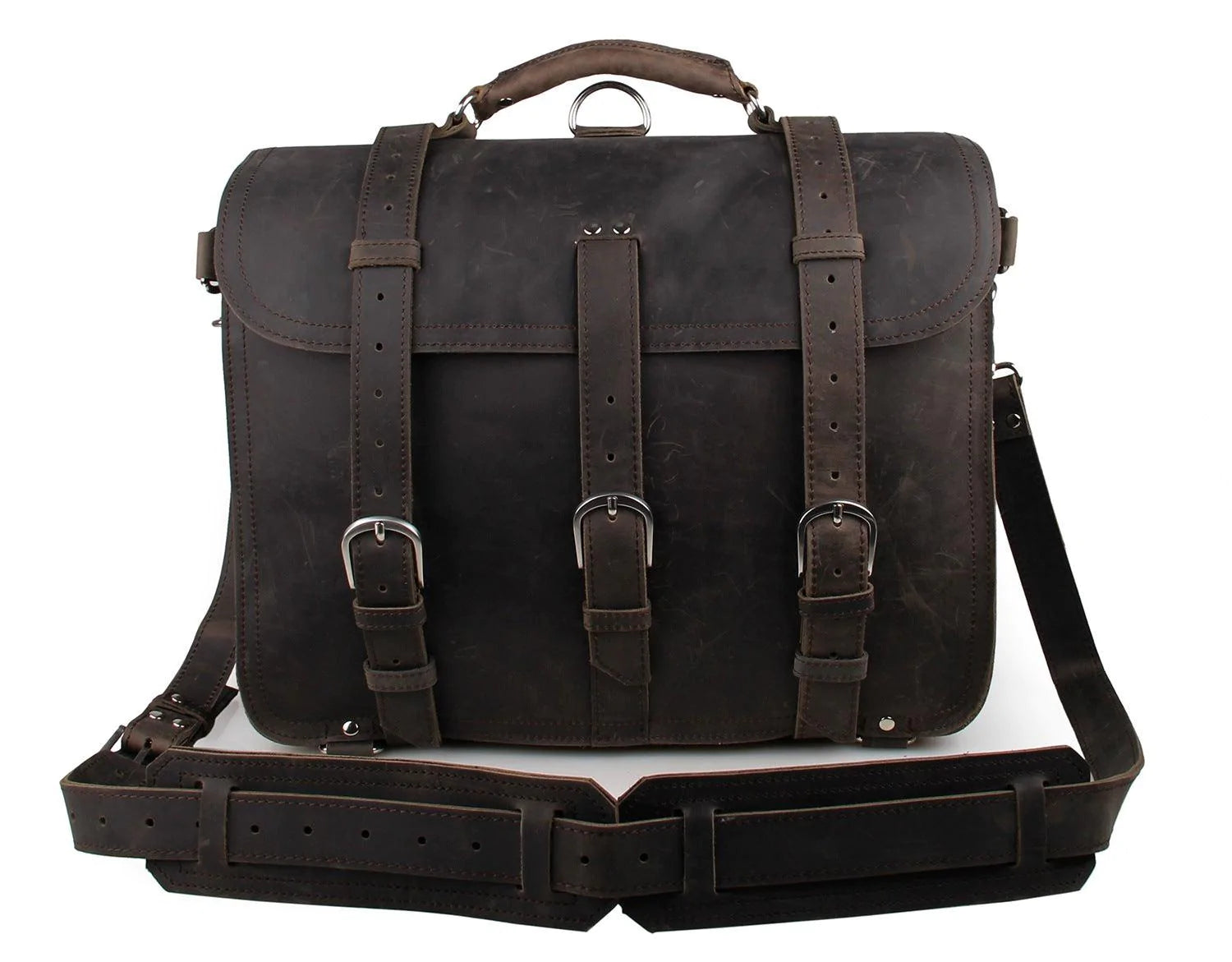 Leather bag leather bag wholesale cool crazy horse men Shoulder Messenger Bag 7072 - melvincucci