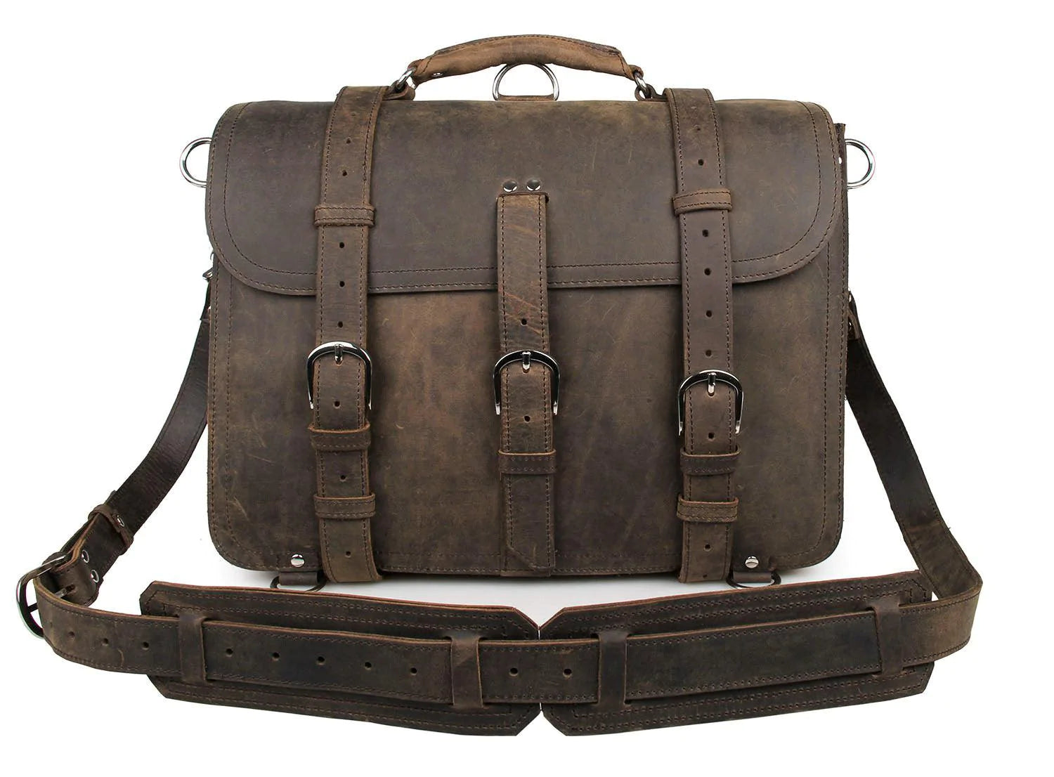 Leather bag leather bag wholesale cool crazy horse men Shoulder Messenger Bag 7072 - melvincucci