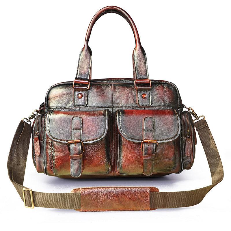 Leather Fashion Business Briefcase Messenger Bag Men - melvincucci