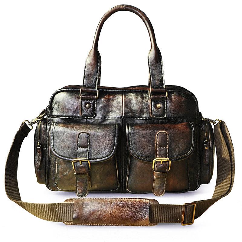 Leather Fashion Business Briefcase Messenger Bag Men - melvincucci