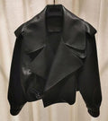 Leather Jacket Women New Outerwear Large Retro - melvincucci