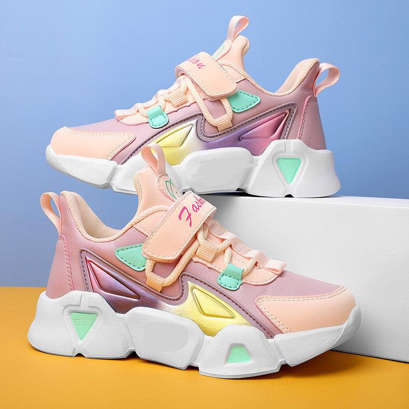 Leather Little Girls Running Shoes - melvincucci