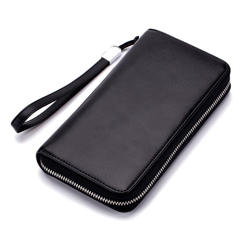 Leather Long Wallet Leather Wallet Men Clutch Bag Zipper Clutch Bag - melvincucci