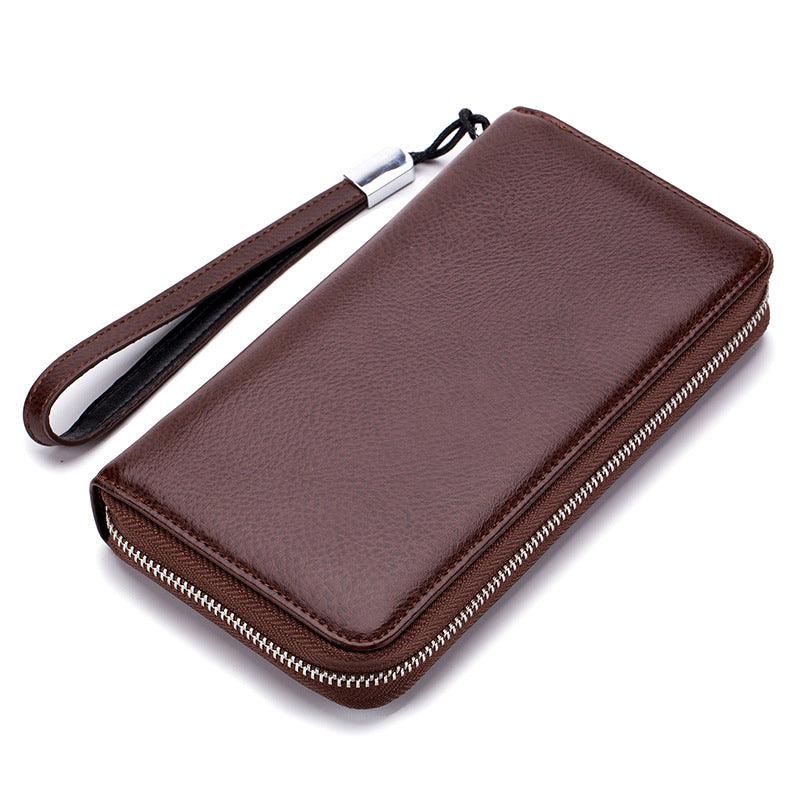 Leather Long Wallet Leather Wallet Men Clutch Bag Zipper Clutch Bag - melvincucci