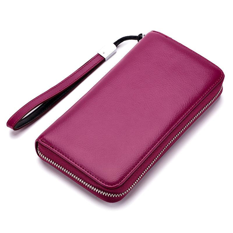 Leather Long Wallet Leather Wallet Men Clutch Bag Zipper Clutch Bag - melvincucci