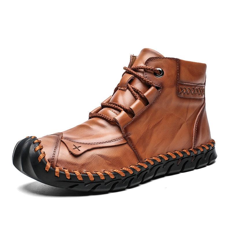 Leather shoes leather men casual shoes - melvincucci