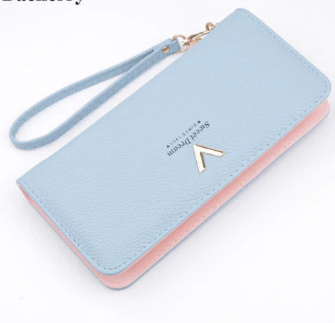 Leather Wallets Women Purses Zipper Long - melvincucci