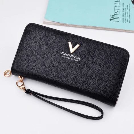 Leather Wallets Women Purses Zipper Long - melvincucci