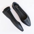 Leather Work Shoes Women Black - melvincucci
