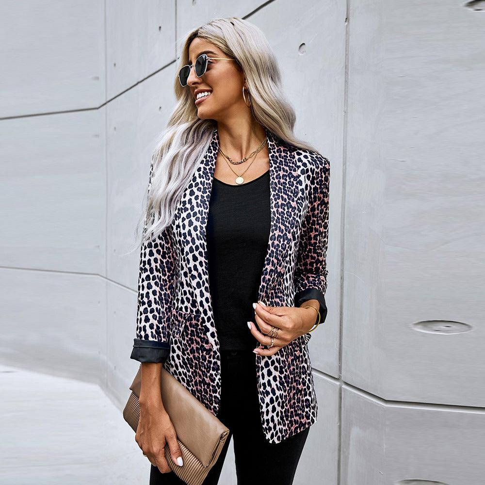 Leopard Print Small Suit Jacket Women - melvincucci