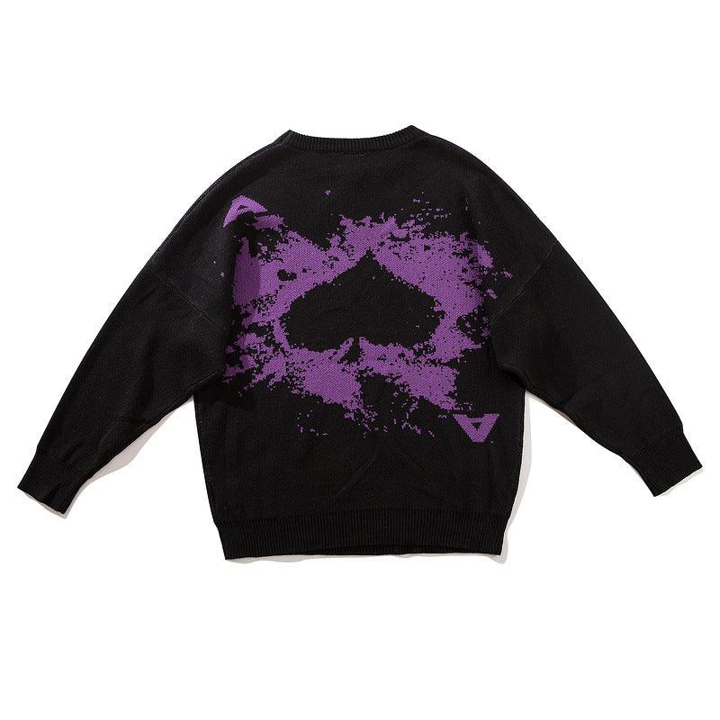 Letter hip hop long sleeve sweater knit top - melvincucci