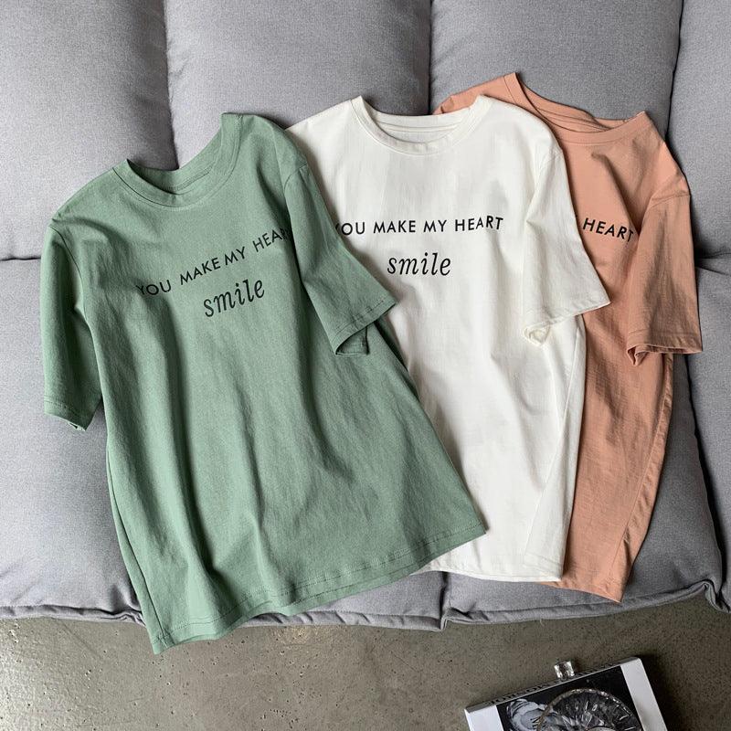 Letter printed T-shirt women white - melvincucci