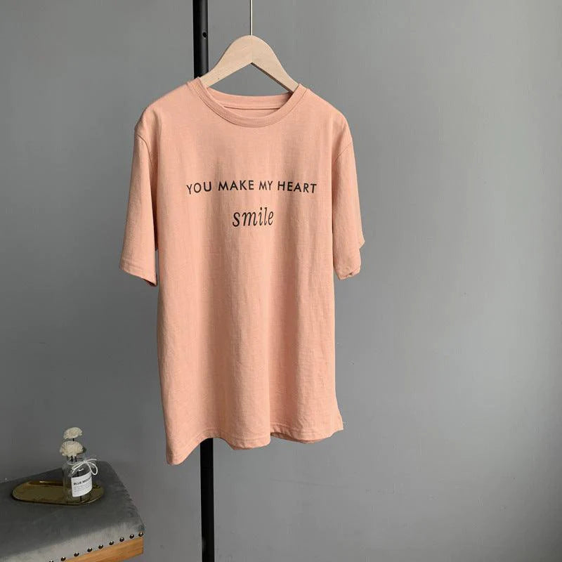 Letter printed T-shirt women white - melvincucci