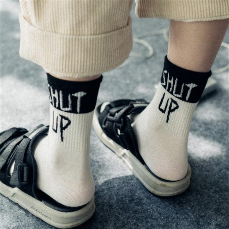Letter street Harajuku in stockings men and women couple socks cotton socks - melvincucci