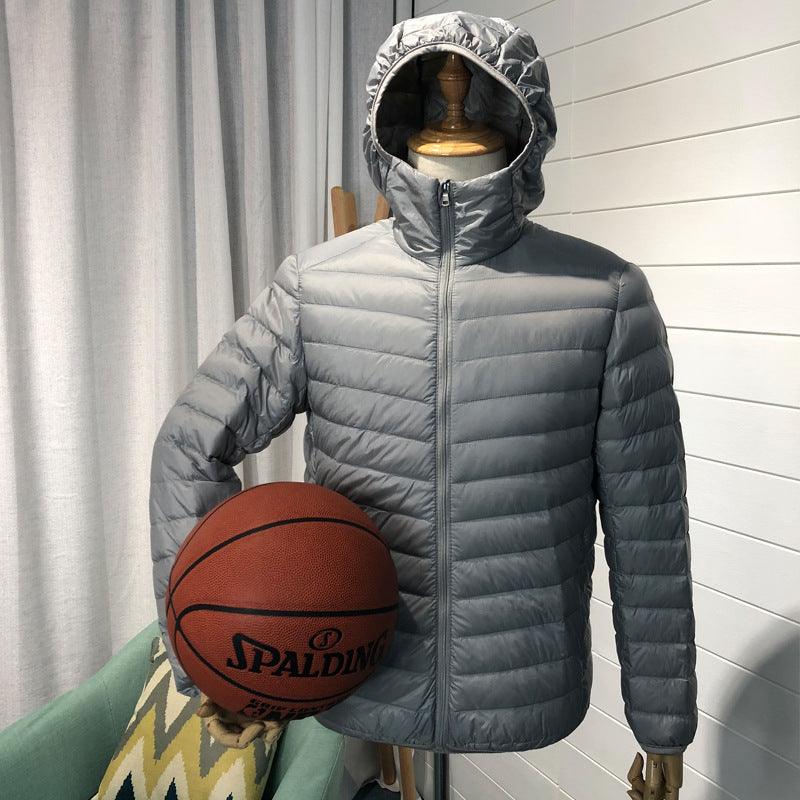 Lightweight Down Jacket Men With Hat Korean Version - melvincucci