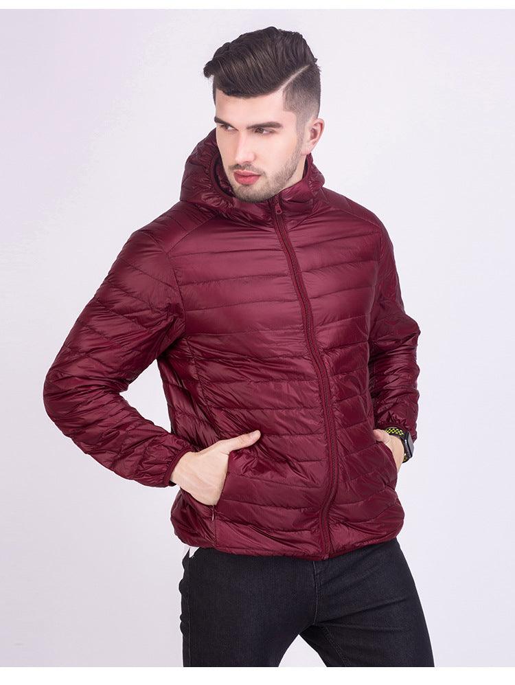 Lightweight Down Jacket Men With Hat Korean Version - melvincucci
