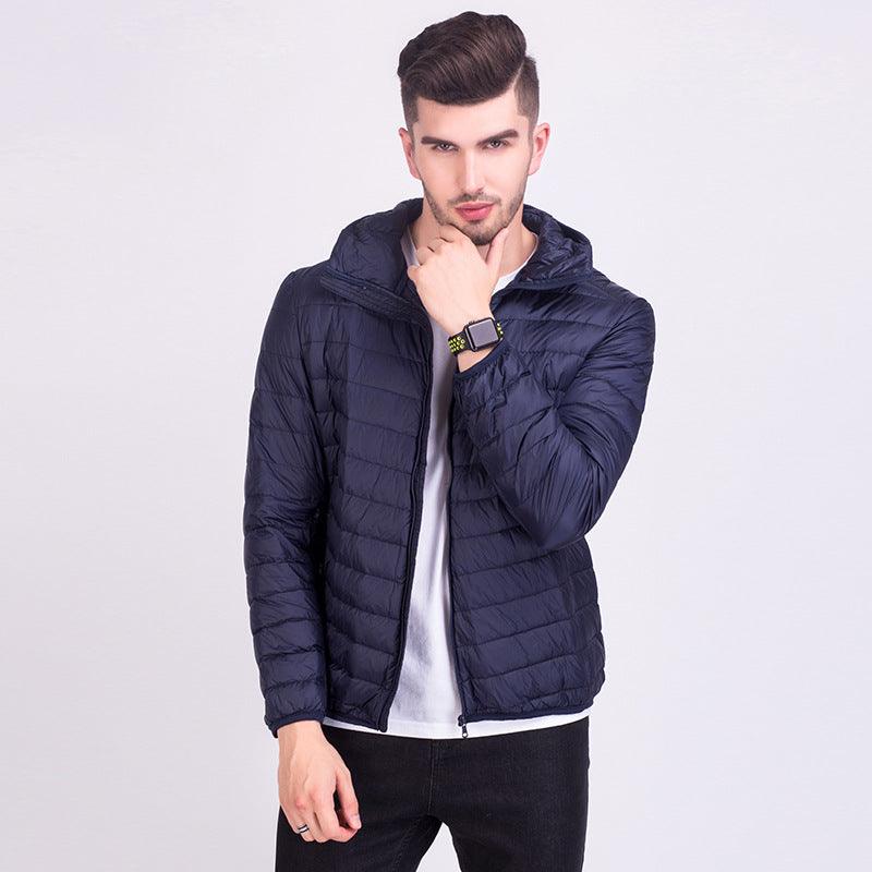 Lightweight Down Jacket Men With Hat Korean Version - melvincucci