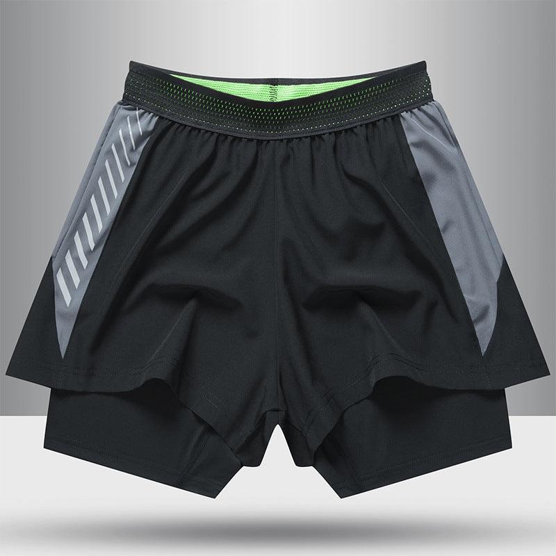 Lined Anti-glare Fitness Shorts Running Training Sports Pants Men - melvincucci
