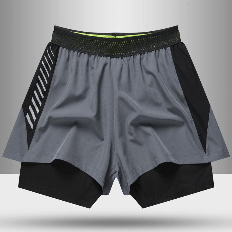 Lined Anti-glare Fitness Shorts Running Training Sports Pants Men - melvincucci