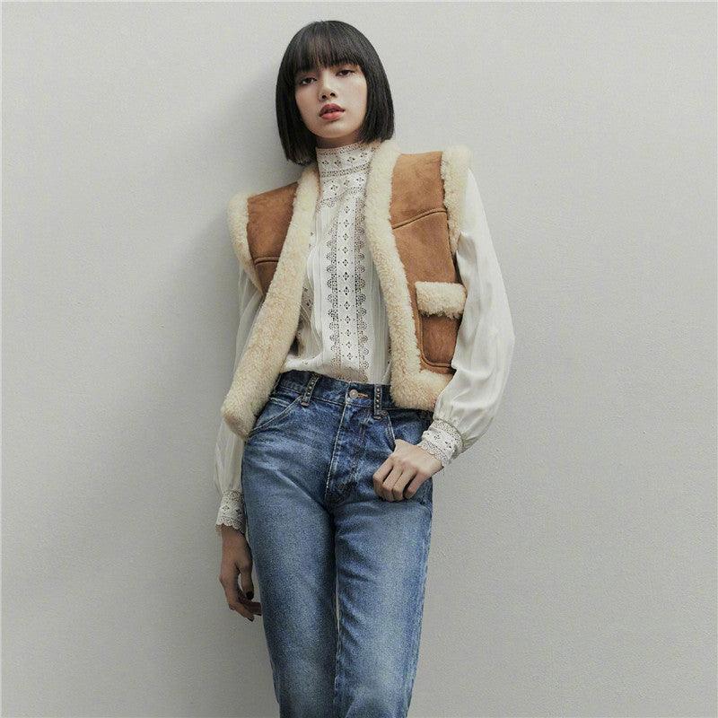 Lisa Lamb Vest Coat Lace Shirt Fashion Suit - melvincucci
