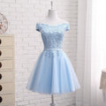 Long Blue Bridesmaid Sisters Dress One-shoulder Evening Dress - melvincucci