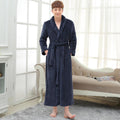Long Ladies Waist Jacquard Coral Velvet Bathrobe - melvincucci