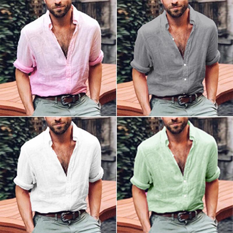 Long sleeve button men's casual shirt - melvincucci