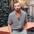 Long sleeve button men's casual shirt - melvincucci