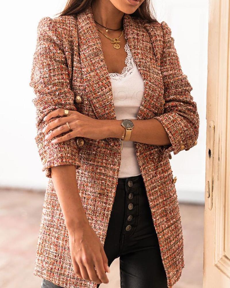 Long sleeve double breasted blazer jacket women - melvincucci