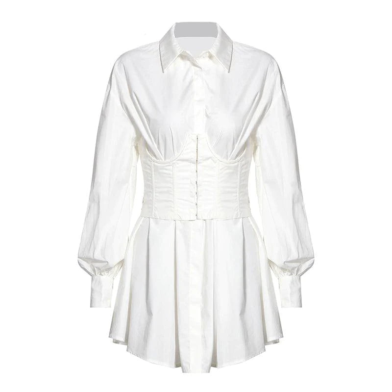 Long sleeve shirt skirt women - melvincucci