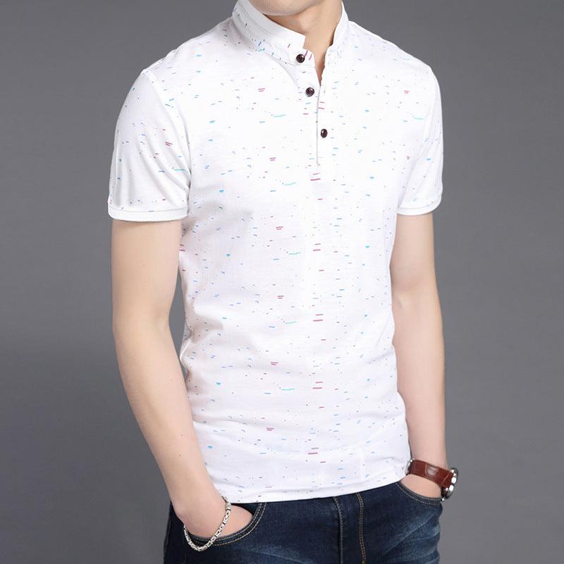 Loose casual floral youth bottoming shirt - melvincucci