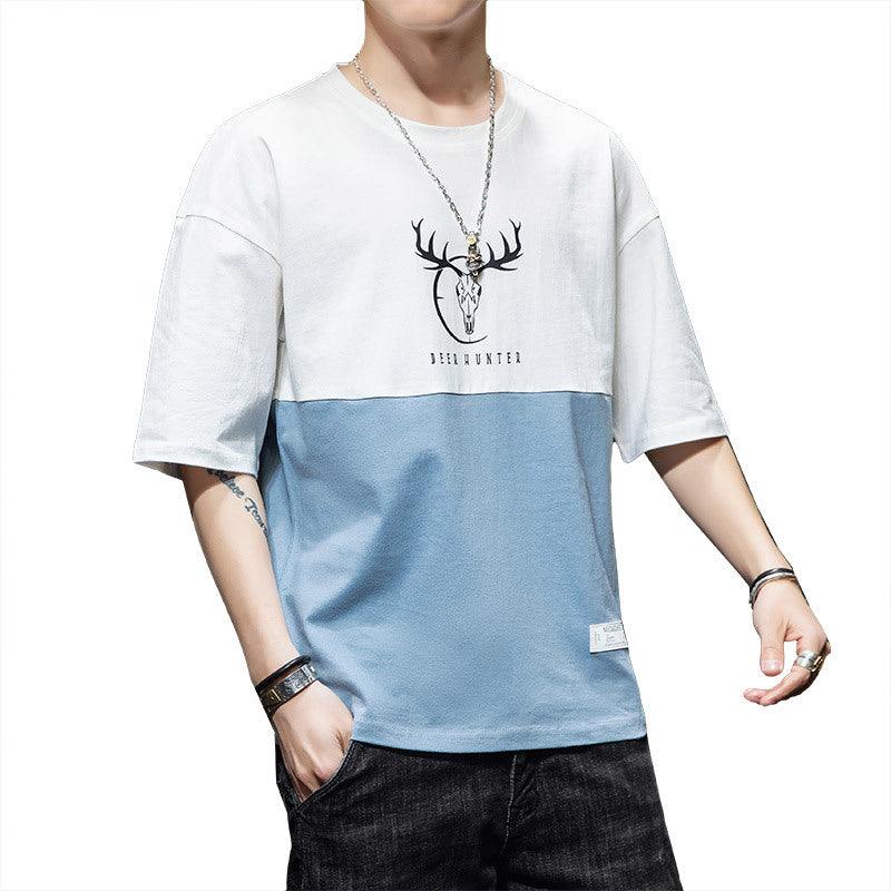Loose casual half sleeve T-shirt men - melvincucci