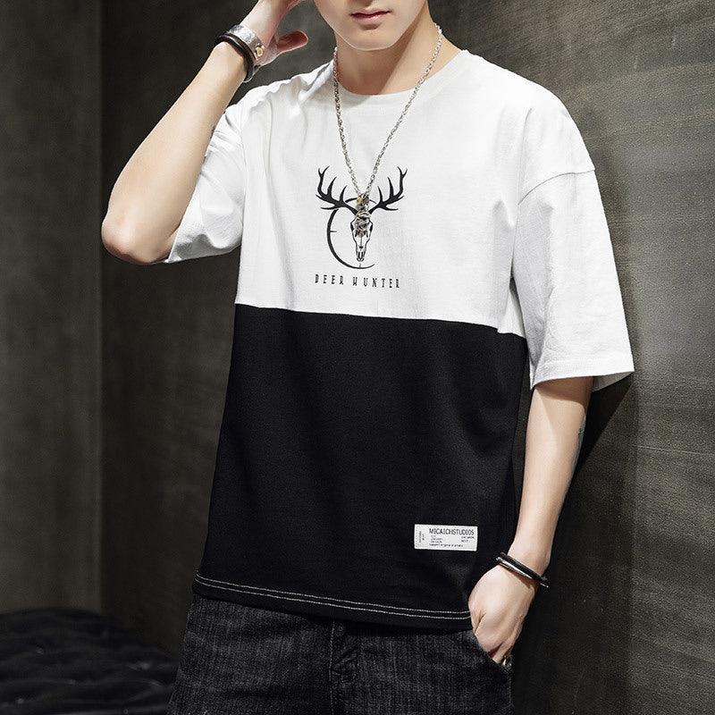 Loose casual half sleeve T-shirt men - melvincucci