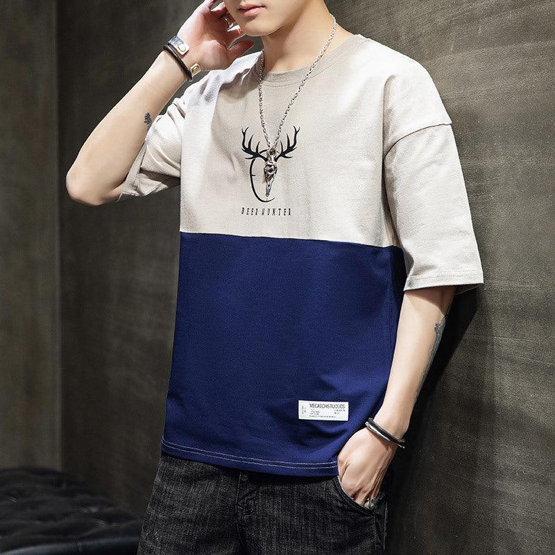 Loose casual half sleeve T-shirt men - melvincucci