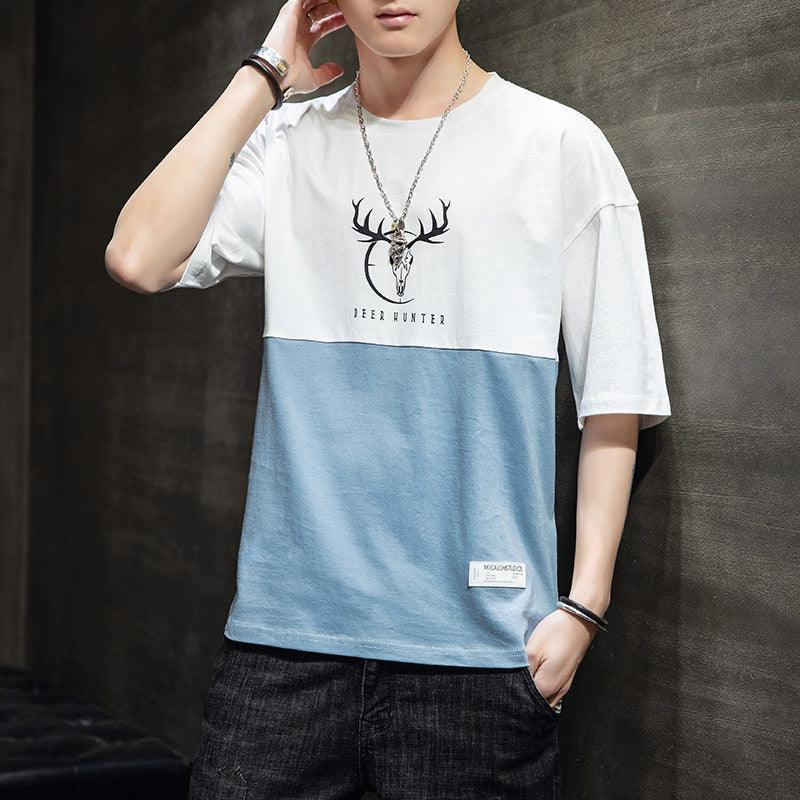 Loose casual half sleeve T-shirt men - melvincucci