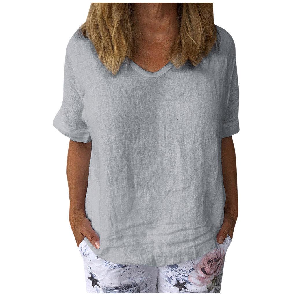 Loose Cotton And Linen Blazer In Solid Print - melvincucci