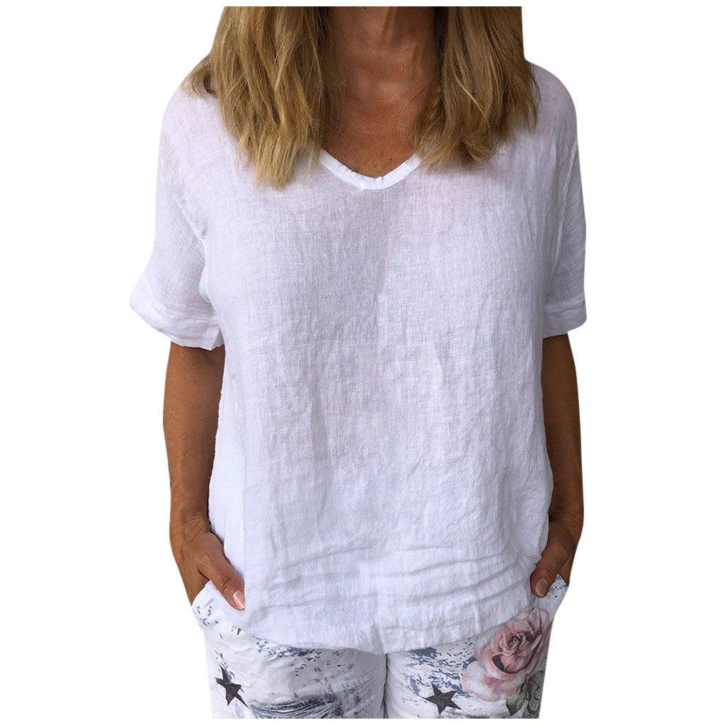Loose Cotton And Linen Blazer In Solid Print - melvincucci