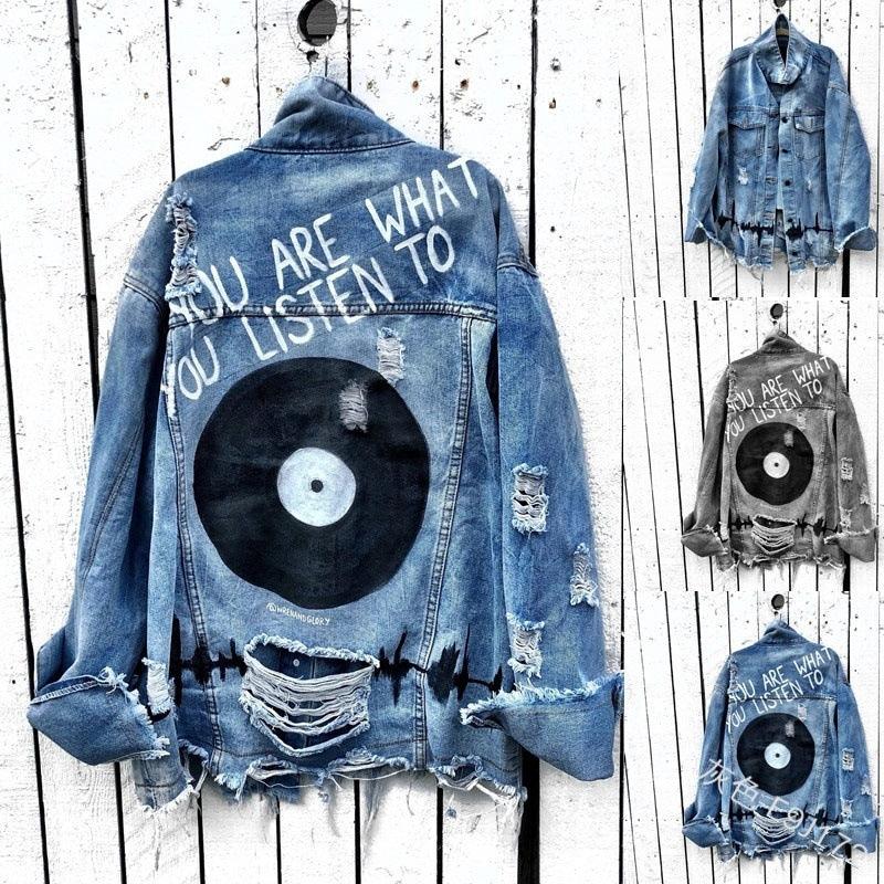 Loose Denim Jacket Women Spring And Autumn Lapel Long-Sleeved Irregular Hem Jacket Jacket - melvincucci