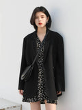 Loose Double-breasted White Suit Jacket Women Mid-length Suit - melvincucci