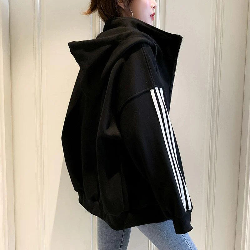 Loose Hooded Sports Sweatshirt Women All-Match - melvincucci