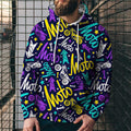 Loose Hooded Sweatshirt 3D Printed Hooded Sweatshirt - melvincucci
