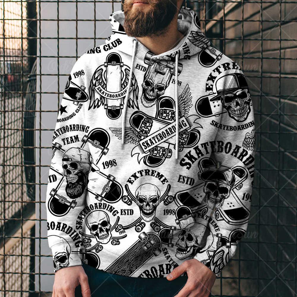 Loose Hooded Sweatshirt 3D Printed Hooded Sweatshirt - melvincucci