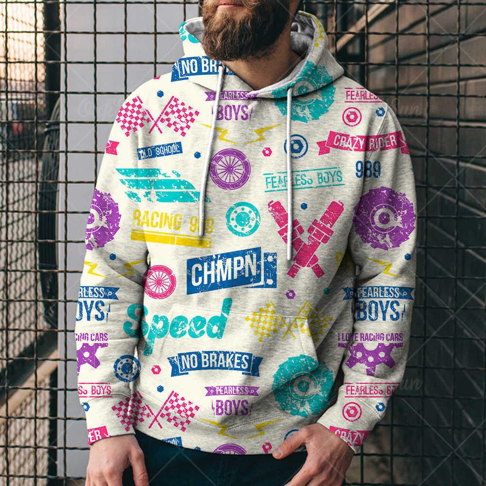 Loose Hooded Sweatshirt 3D Printed Hooded Sweatshirt - melvincucci