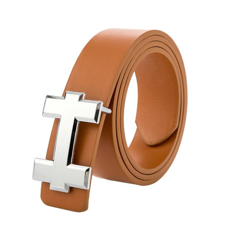 Luxury Designer H Brand Designer Belts Men High Quality Male PU Leather Women Belt Buckle Strap for Jeans Black size 110cm - melvincucci