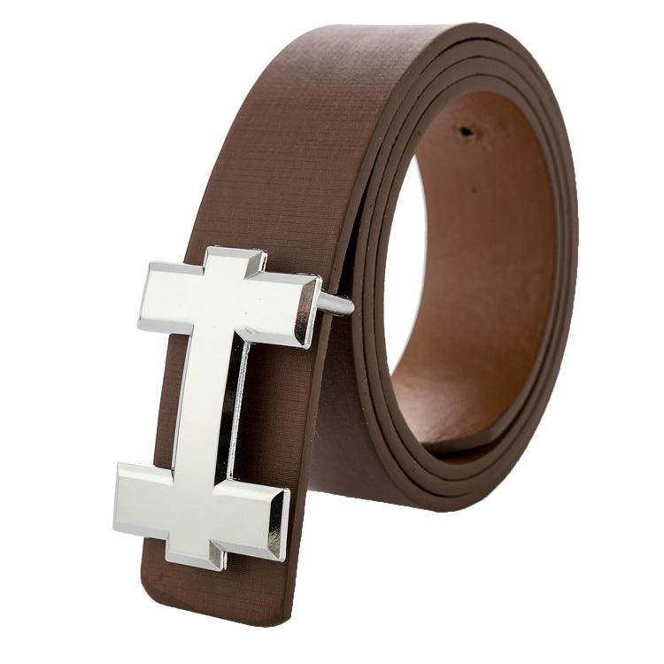 Luxury Designer H Brand Designer Belts Men High Quality Male PU Leather Women Belt Buckle Strap for Jeans Black size 110cm - melvincucci
