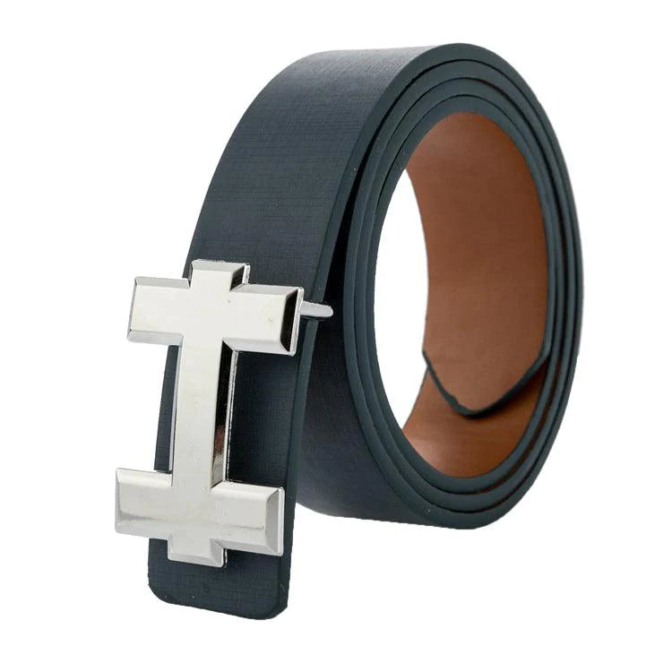 Luxury Designer H Brand Designer Belts Men High Quality Male PU Leather Women Belt Buckle Strap for Jeans Black size 110cm - melvincucci
