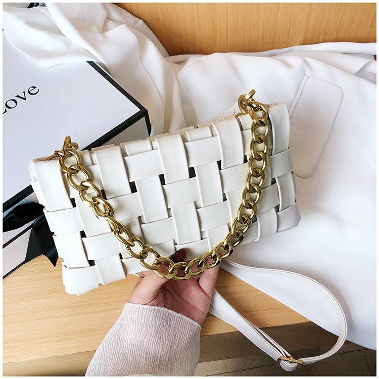 Luxury Weave Women Bags Top Quality Pu Leather Lady Shoulder - melvincucci