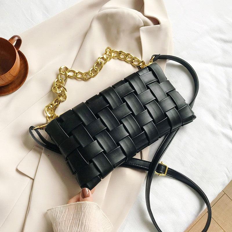 Luxury Weave Women Bags Top Quality Pu Leather Lady Shoulder - melvincucci