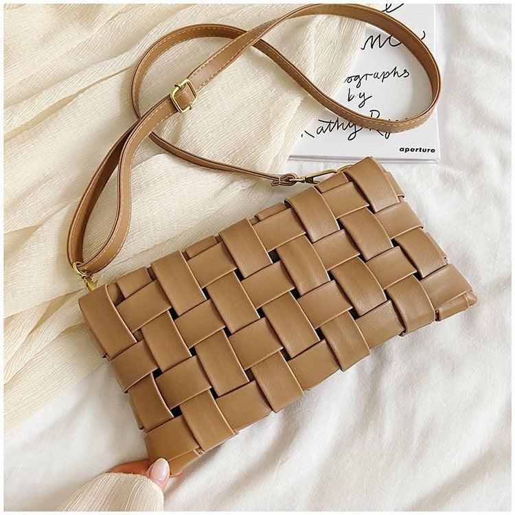 Luxury Weave Women Bags Top Quality Pu Leather Lady Shoulder - melvincucci