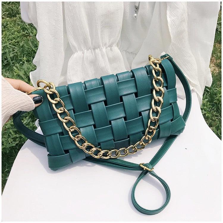 Luxury Weave Women Bags Top Quality Pu Leather Lady Shoulder - melvincucci